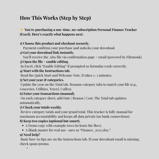Financial Tracker (Digital Download)