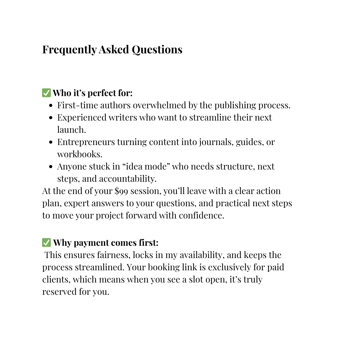 1:1 Publishing Call – 60 min