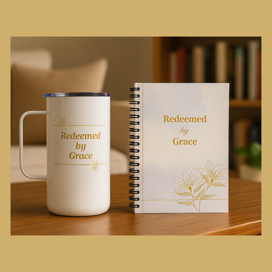 Redeemed by Grace 30-Day Healing Journal (Spiral Bound) w/20oz Tumbler